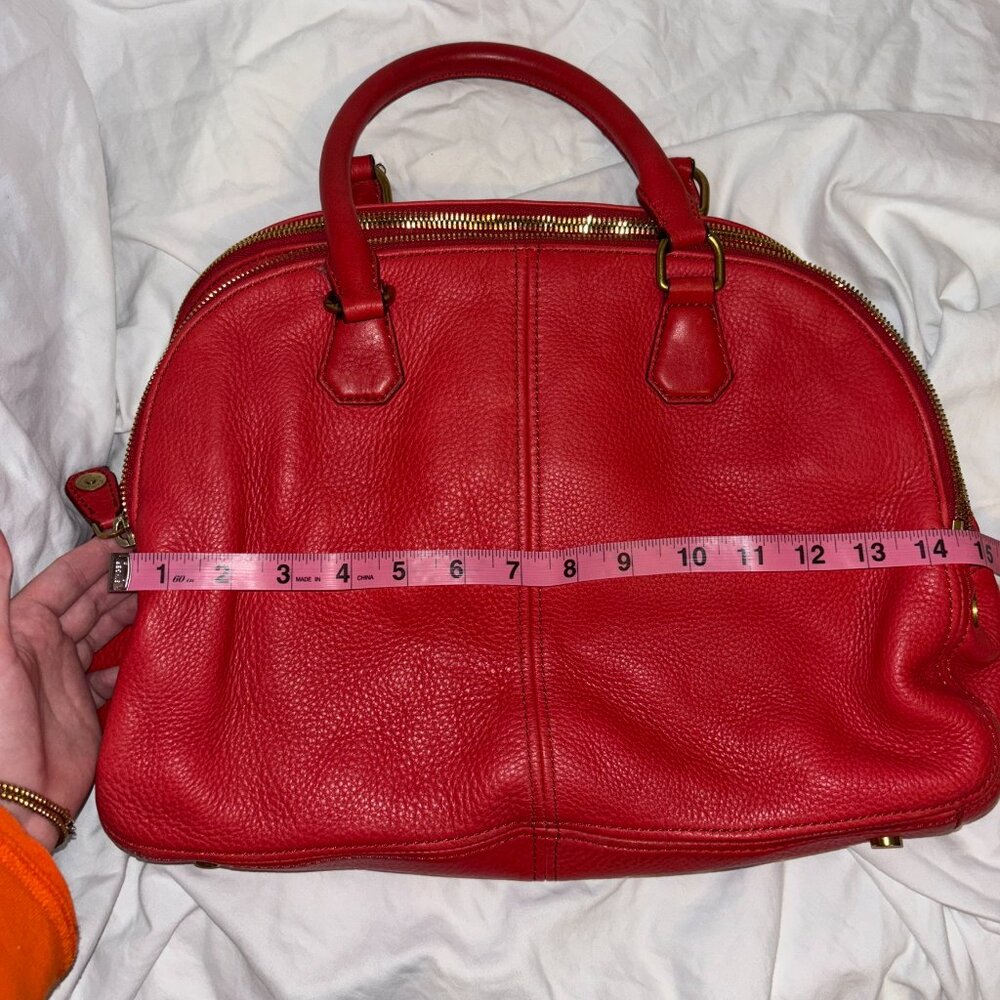 J. Crew Red Leather Satchel - Picture 6 of 7